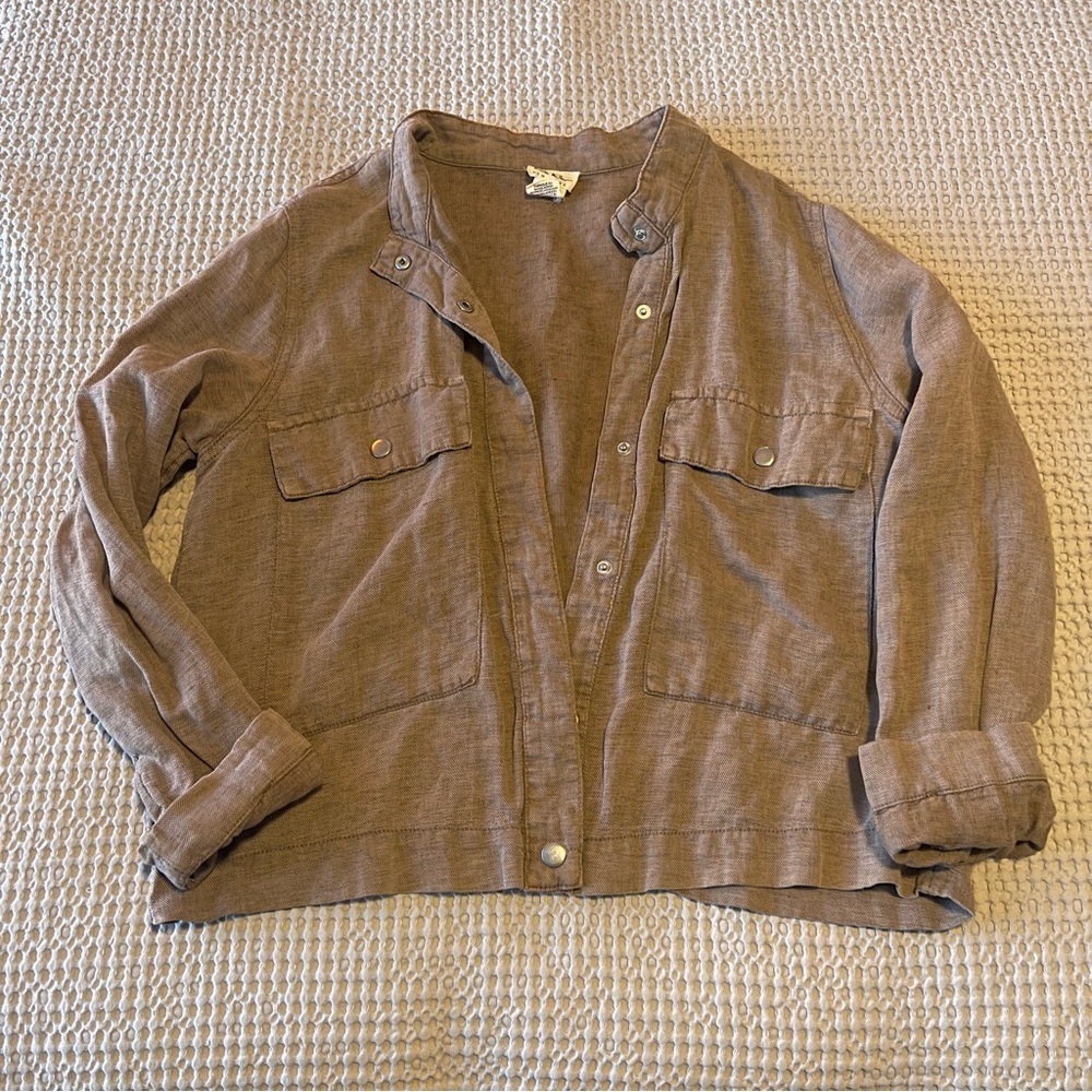 Tan Linen Jacket / Top